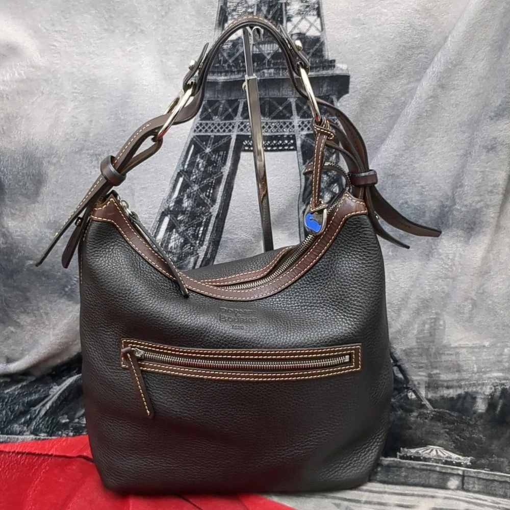 DOONEY & BOURKE 1975 EAST WEST HOBO SHOULDER BAG BLACK